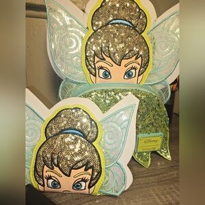 Tinkerbell Sequin Loungefly Mini Backpack and Wallet. !!Loungefly exclusive!!